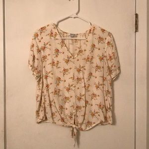 madewell loose floral shirt
